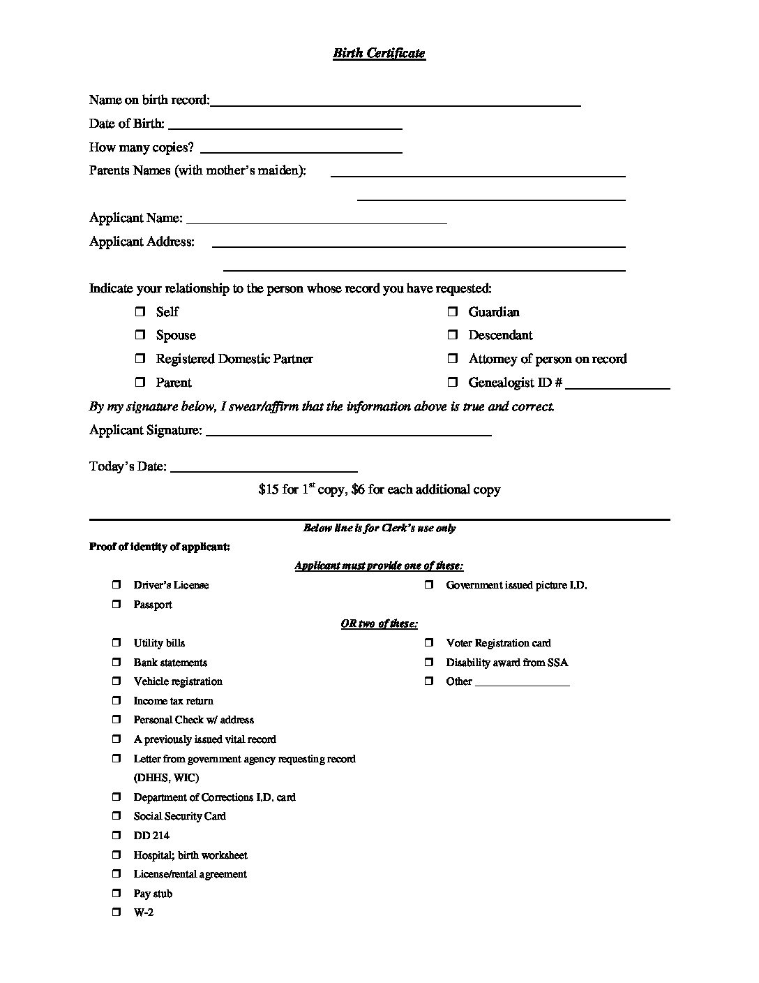 Birth Certificate Id Card